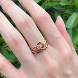 New Luxury 14K Filled Rose Gold Octopus Tentacles Design Hollow Cross AAAA Black Zircon Diamonds Rings for Women