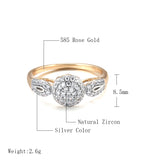Top Quality Luxury Filled 14K Rose Gold AAA Zircon Diamonds Rings for Women Fashion Golden And Silver Color Jewelry