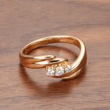 Fashion Wave Cross AAA Cubic Zirconia Diamonds in 14K Filled Rose Gold Rings for Women - Vintage Jewelry