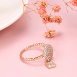 New Arrival Luxury Lock Ring Micro Inlays Covered AAA Zircon Diamonds Filled 14K Rose Gold Rings - Fine Jewelry