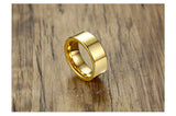 New Arrival Popular Line 8MM High Polished Gold Color Classic Tungsten Carbide Rings for Men - Wedding Band