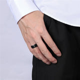 Black Ring with Blue Line Brushed Dark Color 6mm 8mm Women and Men Tungsten Carbide Daily Jewelry Unisex Chic Rings