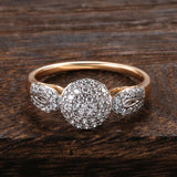 Top Quality Luxury Filled 14K Rose Gold AAA Zircon Diamonds Rings for Women Fashion Golden And Silver Color Jewelry