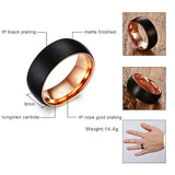 Black Interface Matt Surface Tungsten Carbide Rings for Men 8mm Wedding Bands, Classic Men Jewelry Anniversary Gift