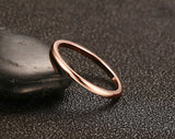 Polished Black Gold Rose Gold Silver Color Matt Fashion Tungsten 2mm Thin rings for Female Rings for Daily Use