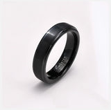 Classic Simple Gentle  Black Anti Scratch 5mm Tungsten Wedding Band for Men Women, Carbide Tungsten Ring Jewelry