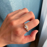 14K Rolled Rose Gold Faith Ring Micro-wax Inlay AAA+ CZ Diamonds Rings Women - Fine Religious Jewelry