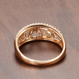 New Hollow Crystal Flower Design Rolled 14K Rose Gold AAA+ CZ Diamonds Pave Setting Women's - Vintage Jewelry