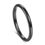 Polished Black Gold Rose Gold Silver Color Matt Fashion Tungsten 2mm Thin rings for Female Rings for Daily Use