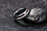 New Arrival Tungsten Carbide 8MM Inlaid Meteorite Black Agate Steel Tungsten Steel Men Wedding Bands