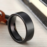 Popular Flat Polished Black 6mm 8mm Tungsten Carbide Wedding Bands Engagement Rings For Men Women Jewelry