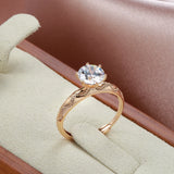 New Vintage Style Filled 14K Rose Gold AAA Zircon Diamond Ring - Wedding Rings for Women Fine Jewellery
