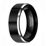 New Arrival Super 8mm 6mm for Women and Men Black Tungsten Carbide Wedding Bands Promise Marriage Couples Rings