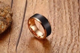 High Quality Classic  Rose-Gold Color 8mm Mens Basic Tungsten Carbide Ring Male Wedding Jewelry