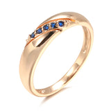 Vintage Blue AAA Zircon Crystals 14K Filled Rose Gold Luxury Ethnic Party Wedding  Women Rings Trend Fine Jewelry