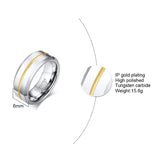 High Quality Anti Scratch 8mm Tungsten Grooved Wedding Band for Men - Anniversary Ring Gift