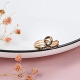 New Luxury 14K Filled Rose Gold Octopus Tentacles Design Hollow Cross AAAA Black Zircon Diamonds Rings for Women