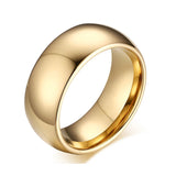 Super Domed Rose Gold Color Polished 8mm Men Pure Tungsten Carbide Ring Unisex Wedding Bands Engagement Rings