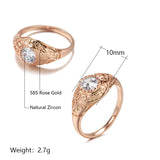 14K Rolled Rose Gold Faith Ring Micro-wax Inlay AAA+ CZ Diamonds Rings Women - Fine Religious Jewelry