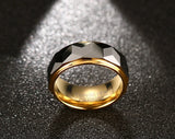 High Quality Gold Color 8mm Width Rhombus Design 100% Tungsten Carbide Men Rings - Wedding Engagement Male Jewelry
