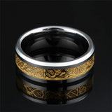 Remarkable Gold Celtic Dragon Polished Real Tungsten 6mm/8mm Engagement Rings Wedding Bands Fashion Jewelry