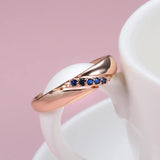 Vintage Blue AAA Zircon Crystals 14K Filled Rose Gold Luxury Ethnic Party Wedding  Women Rings Trend Fine Jewelry