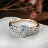 Top Quality Luxury Filled 14K Rose Gold AAA Zircon Diamonds Rings for Women Fashion Golden And Silver Color Jewelry