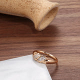 Romantic Filled 14K Rose Gold Top Quality AAA Zircon Diamonds Women's Ring  Daily Luxury Jewelry Gifts