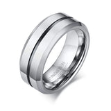 High Quality Anti Scratch 8mm Tungsten Grooved Wedding Band for Men - Anniversary Ring Gift
