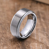 High Quality Matte Brushed Center Black Pure 8MM Tungsten Carbide Mens Wedding Bands Rings - Mens Jewelry