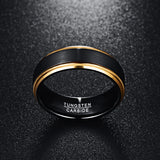 Wonderful Popular Classic Pure Tungsten Black and Gold-Color Wedding Engagement Men Rings
