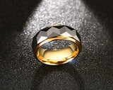 Luxury New Fashion 8mm High Quality Tungsten Steel Geometric Rings For Men Wedding Engagement Bands