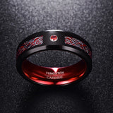 Stunning Wide Red Polish 8MM  Men's Classic Tungsten Carbide Comfort Fit Ring Wedding Band Jewelry