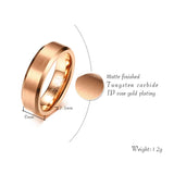 New High Quality  Rose Gold Color Matt Surface Classic Simple Tungsten Wedding Band Casual Men's Rings