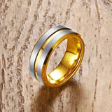 New Arrival High Quality Gold-color  8mm Tungsten Rings for Men - Men's Ring Gift  Jewelry
