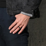 Superb Black Matte Finished 6mm Gold Color Line Tungsten Carbide Wedding Bands -Mens Engagement Jewelry