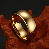 High Quality Classic Gold-color 6mm/8mm Tungsten Carbide Wedding Ring for Women / Men