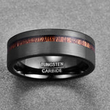 Fabulous 8MM Electroplated Black Matte Surface Acacia Tungsten Carbide Cool Men's Party Jewelry Wedding Bands