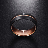 New Cool Charming Rose Gold Color 8mm Tungsten Carbide Rings - Men's Fashion Jewelry Wedding Band