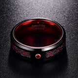 Stunning Wide Red Polish 8MM  Men's Classic Tungsten Carbide Comfort Fit Ring Wedding Band Jewelry
