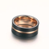 High Quality 8mm Width Men Rings 100% Tungsten Metal Black & Gold-color Ring - Mens Jewelry