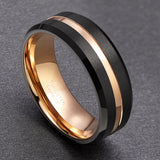 New Arrival Popular Thin Blue Line 8mm Black Tungsten Carbide Rings Wedding Bands Vintage Jewelry