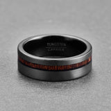 Fabulous 8MM Electroplated Black Matte Surface Acacia Tungsten Carbide Cool Men's Party Jewelry Wedding Bands