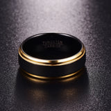 Wonderful Popular Classic Pure Tungsten Black and Gold-Color Wedding Engagement Men Rings