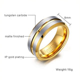 New Arrival High Quality Gold-color  8mm Tungsten Rings for Men - Men's Ring Gift  Jewelry