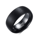 Black Interface Matt Surface Tungsten Carbide Rings for Men 8mm Wedding Bands, Classic Men Jewelry Anniversary Gift