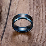 New Arrival Blue 8mm Men's Carbon Fiber Tungsten Rings for Men - Wedding Bands Tungsten Carbide Men Jewelry Rings