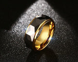 Luxury New Fashion 8mm High Quality Tungsten Steel Geometric Rings For Men Wedding Engagement Bands