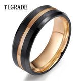 New Arrival Popular Thin Blue Line 8mm Black Tungsten Carbide Rings Wedding Bands Vintage Jewelry