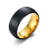 Black Interface Matt Surface Tungsten Carbide Rings for Men 8mm Wedding Bands, Classic Men Jewelry Anniversary Gift